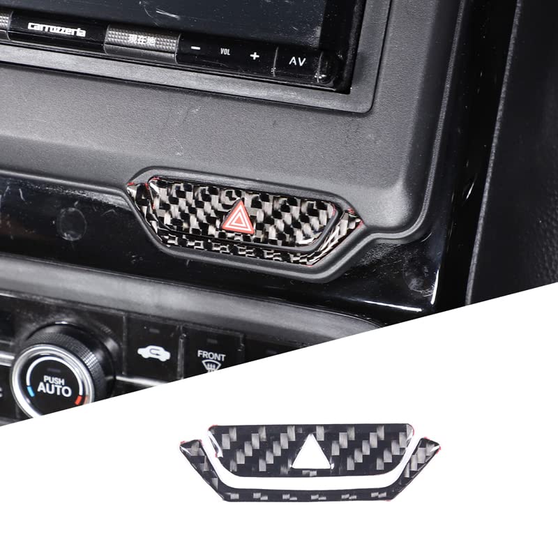 Honda N-BOX JF3 JF4 Compatible Hazard Button Cover Ring Carbon Fiber Sticker for Automobiles Hazard Switch Garnish Car Supplies Interior Parts Custom Set of 2