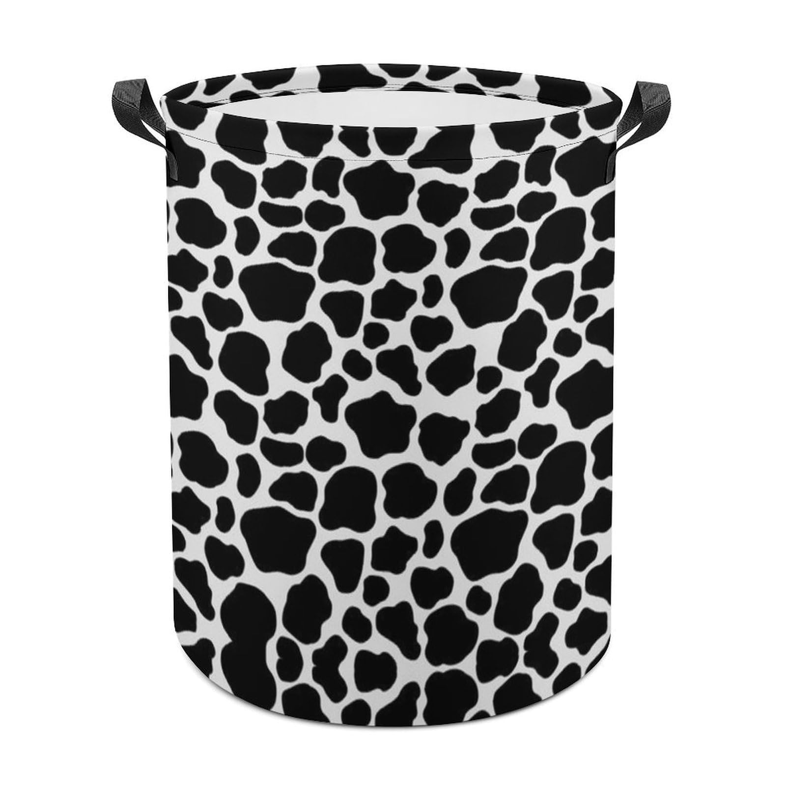 MHYRAC Laundry Hamper, Cow Pattern Milk Cow Laundry Basket, Washing Basket with Handle