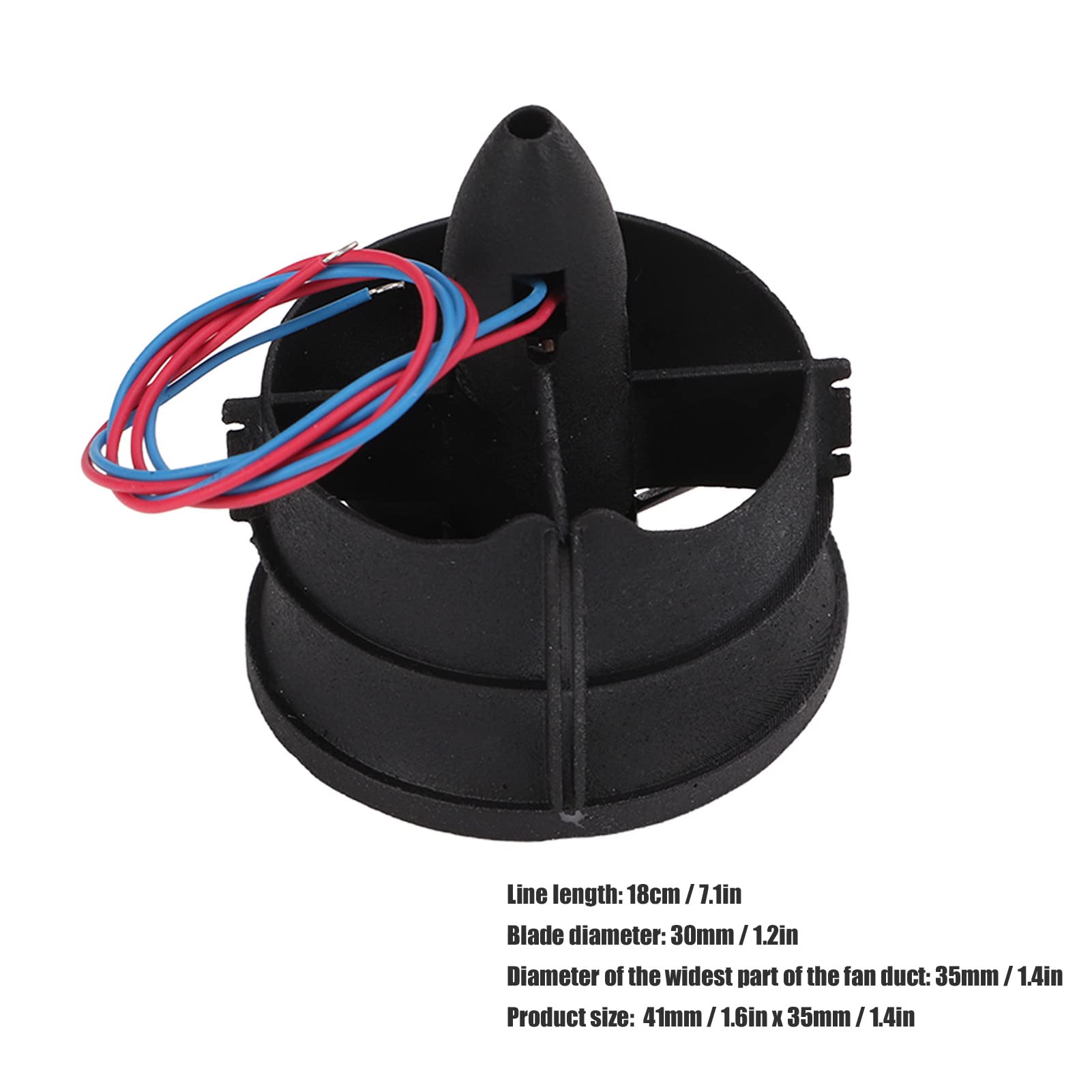 RC Ducted Fan, 6 Blades EDF Ducted Fan, 30mm K30 RC Duct Good Coordination Stable Strong Power High Efficiency Propeller Kit Set for 1S Power Ducted Aircraft(CCW)