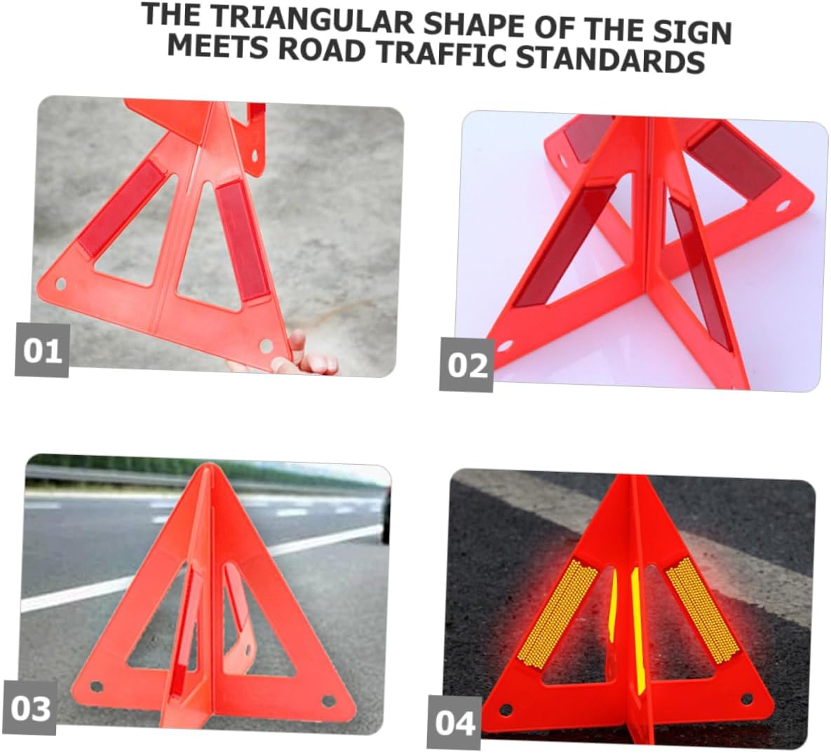 3pcs Emergency Warning Triangle Reflectors Car Safety Roadside Signs Reflective Road Triangles
