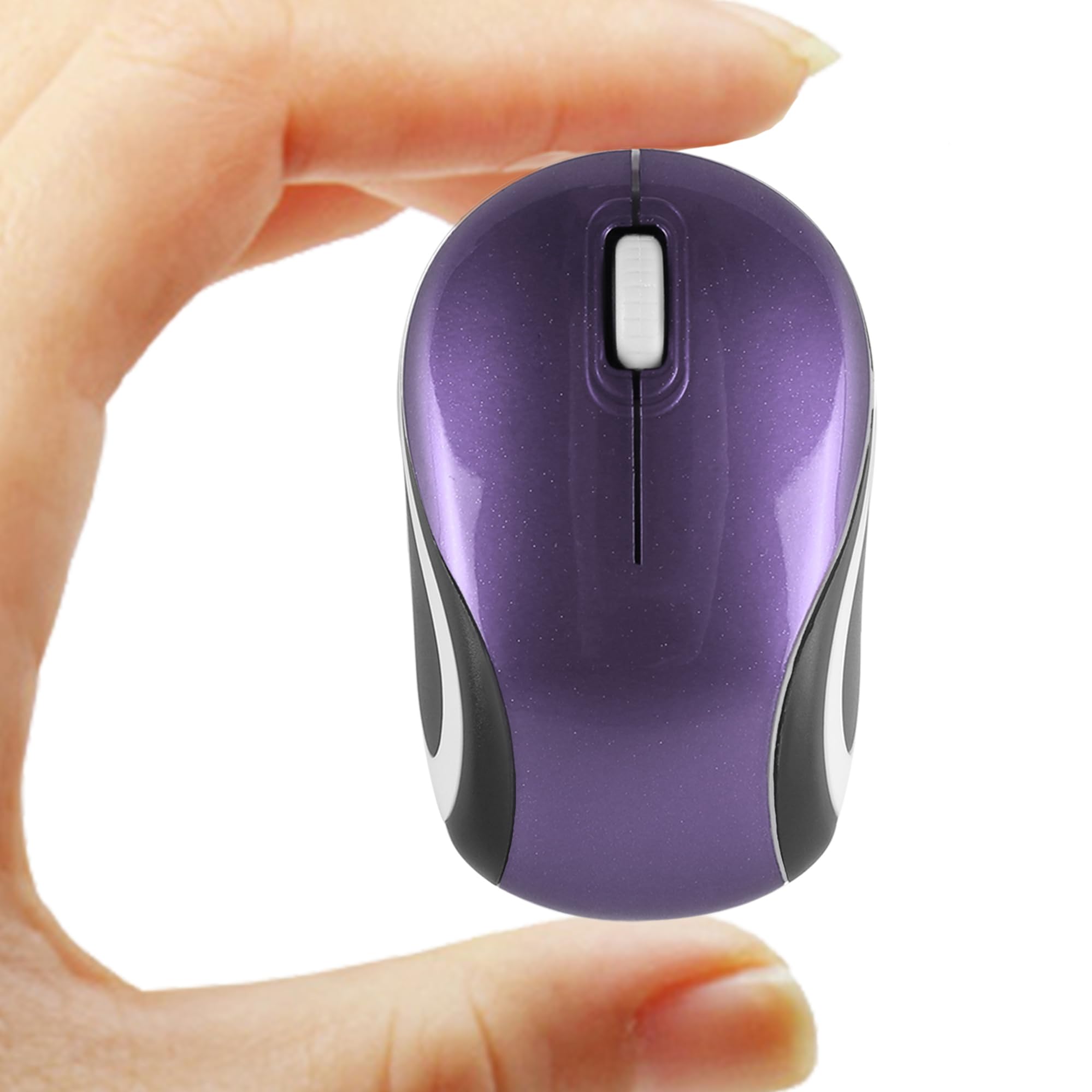 Wireless Mouse-Cute Mini Computer Mouse for Laptop-Small Size Pocket Portable Compact Travel USB Optical Mice 3 Buttons 1000 DPI Cordless Mouse for PC Computer Notebook MacBook Kids Girl Gift(Purple)