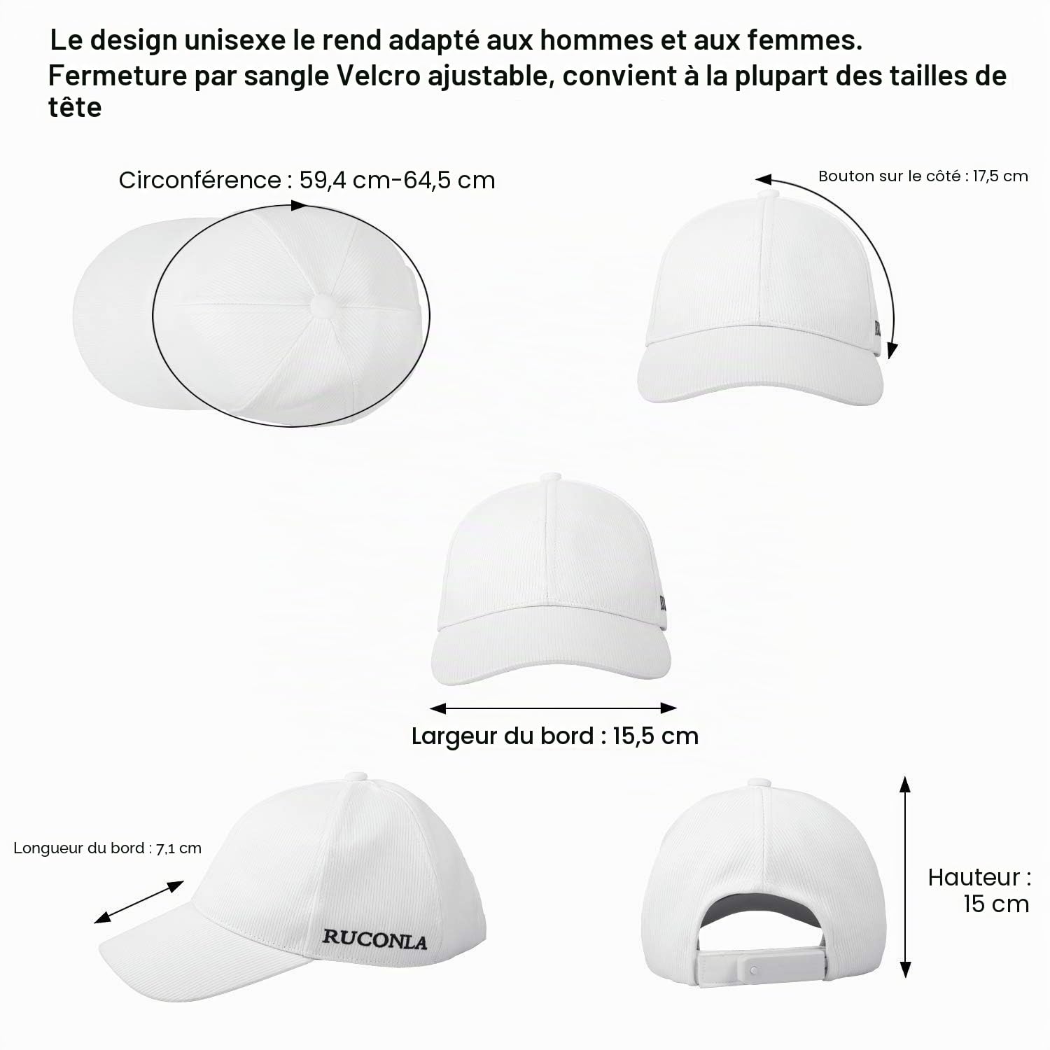 Ruconla Casquette à fibre optique LED avec 7 couleurs lumineuses EDC - Chargement USB - Casquette lumineuse même pour fête d'Halloween