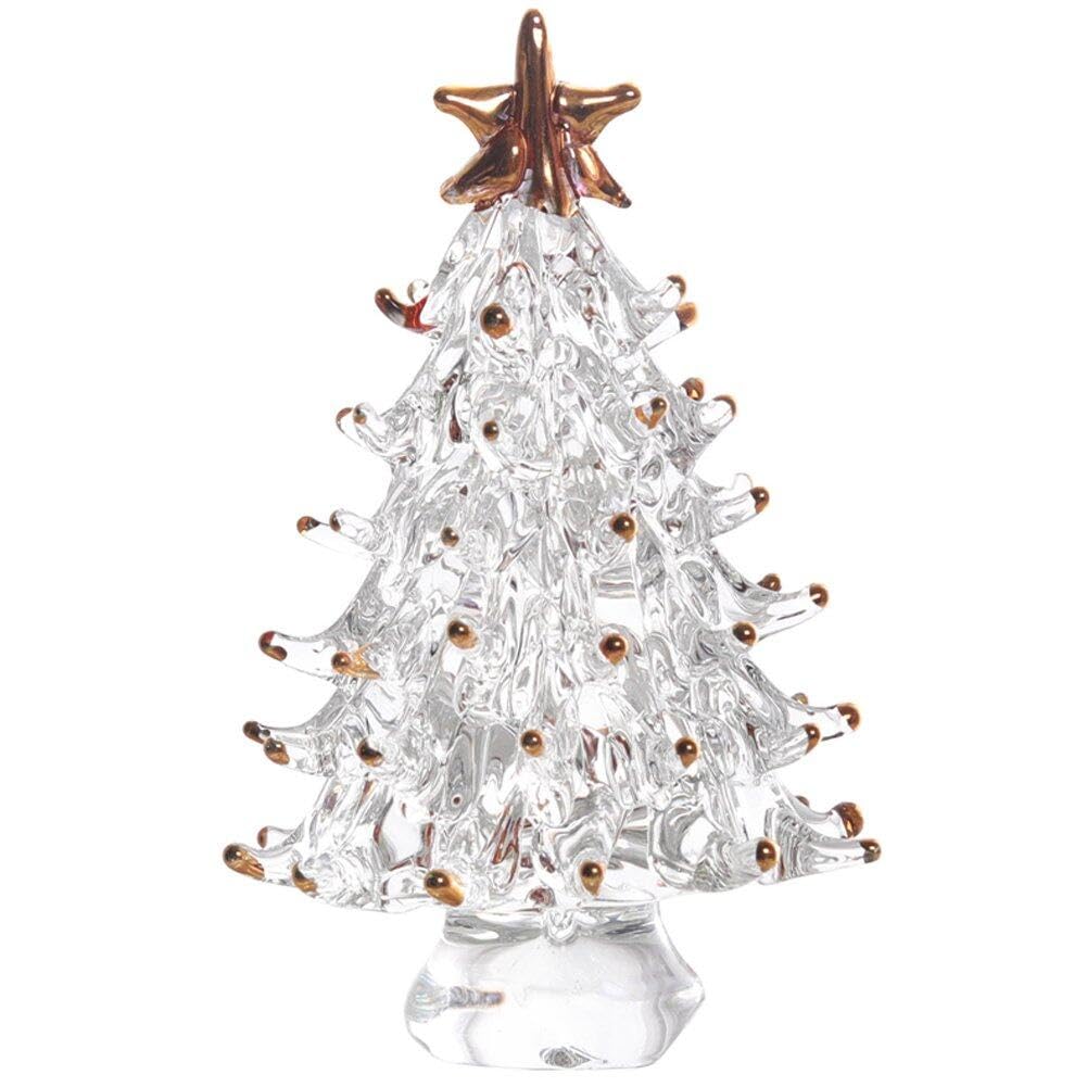 Fituenly White Crystal Christmas Tree Figurine Collectibles Ornament Paperweight Table Decoration, Crystal Glass Christmas Tree Ornament For Home Decor