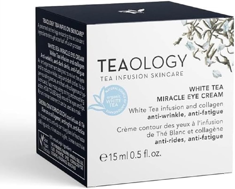 TEAOLOGY 1671-00087 White Tea Miracle Eye Cream 15 ml for Adults, Ideal for Hydration, Nourishment and Skin Care, 15 ml, White