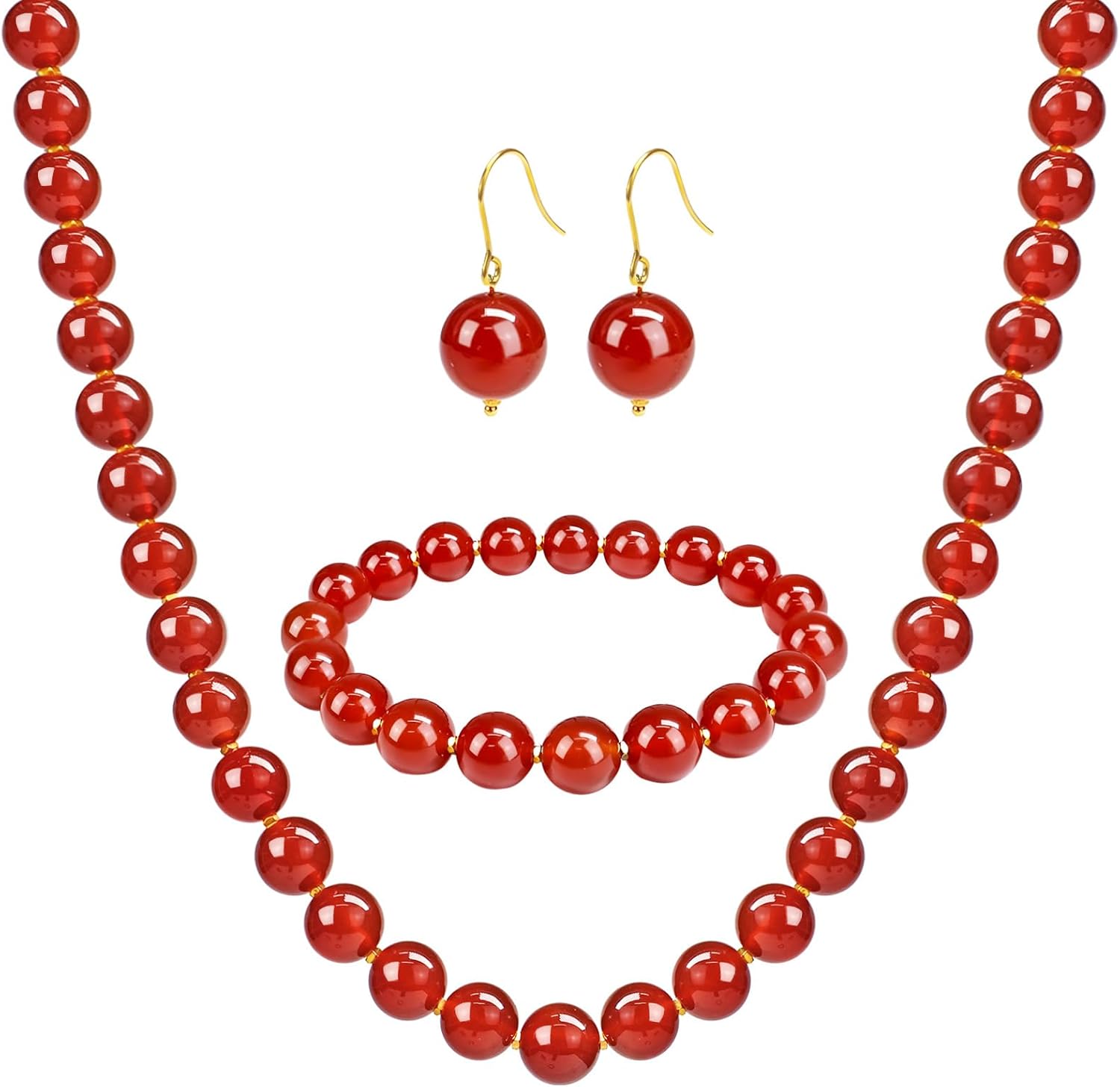 Beaded Necklaces for Women, Natural Gemstone Bead Choker Necklace10MM Bead Strand Choker Collarbone Necklace Healing Crystal Chakra Necklace Western Jewelry For Women Jewelry Gifts