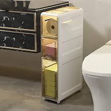 effaf  ekmeceli Uzun Dar Plastik Banyo Depolama Dolab , Ba ms z 4 Katmanl  K e D zenleyici, Verimli Yer Tasarrufu i in Sa lam ve Ta nabilir Tuvalet Yan Dolab