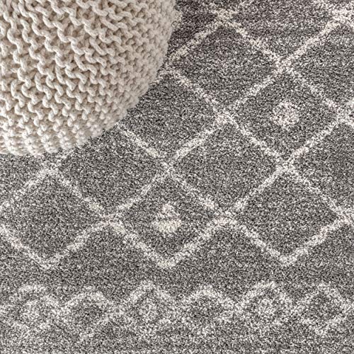 Image of JONATHAN Y Aksil Moroccan Beni Souk Gray /Cream Indoor Area Rug, 4x6, Bohemian, Scandinavian, Easy-Cleaning for Living Room, Bedroom, Kitchen, Pet Friendly, Non-Shedding (MOH208C-4)