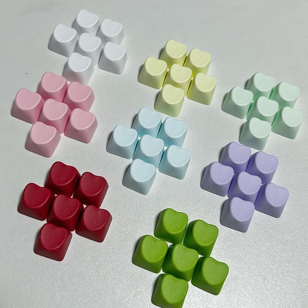 Unique Heart Shaped Keycaps Premium PBT 1U Height Keyboards Decoration image 4