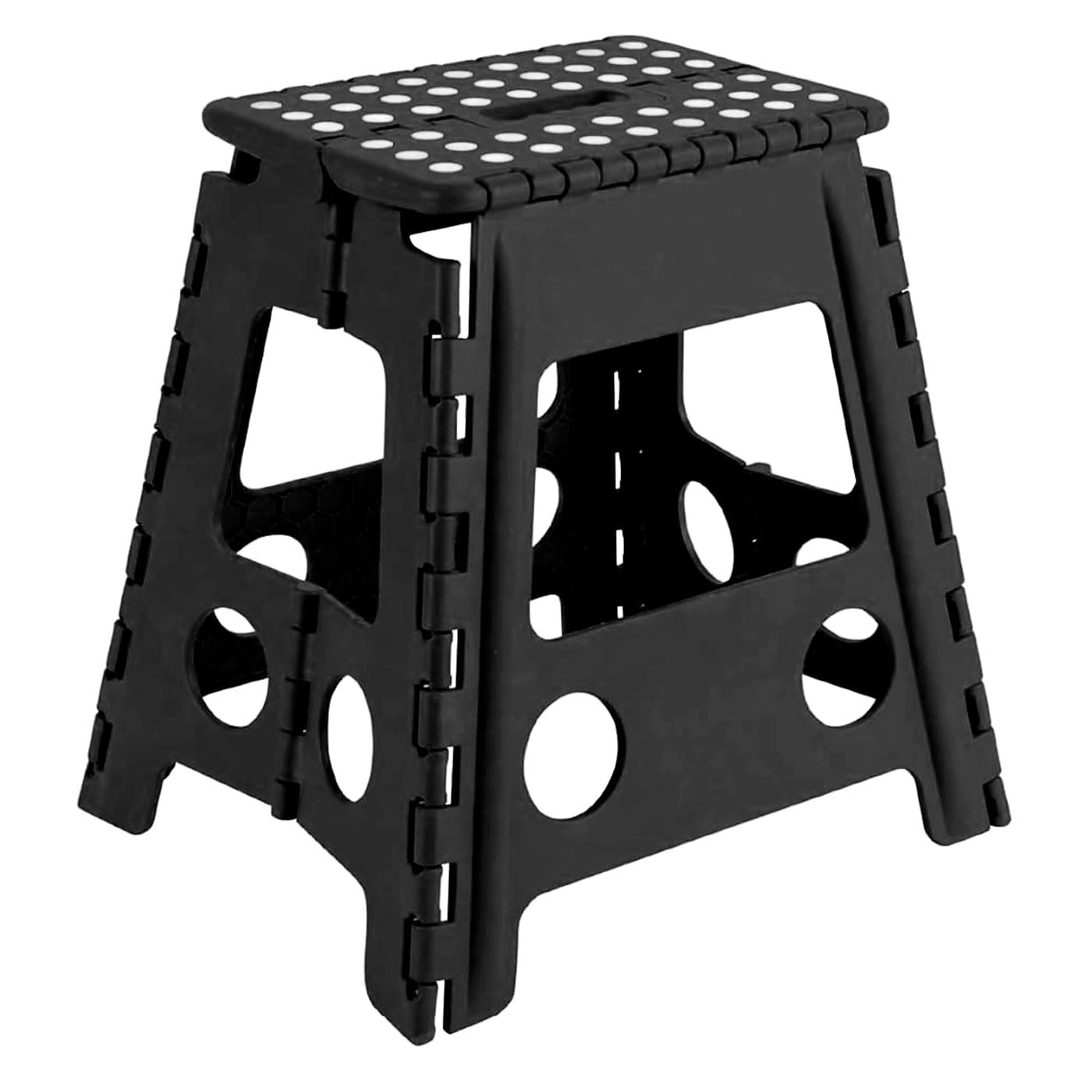 Acan Tradineur – Multi-Purpose Folding Stool – PVC – Non-Slip Children's Ladder, Kitchen or Bathroom – Foot Rest for Children – Max. 150 kg (Black – 39 x 22 x 29 cm)