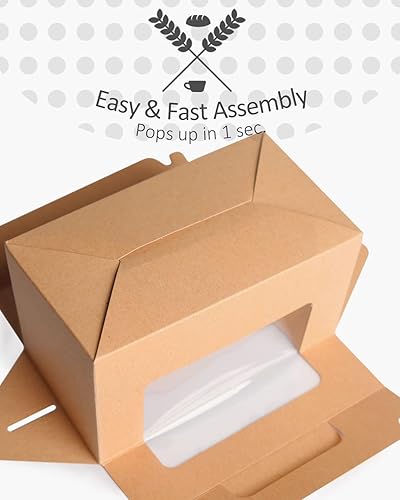 Miniatura 3 de qiqee Caja negra para cupcakes con dos soportes de 6.5 x 3.6 x 3.5 pulgadas (2.2 pulgadas superior) 50 unidades, 2 cajas para cupcakes con ventana