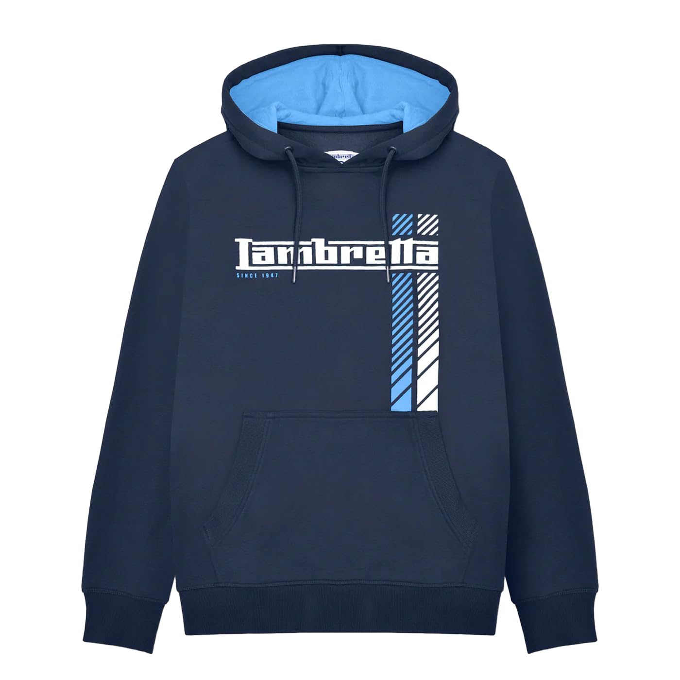 Lambretta Mens Racing Stripe Hoodie - Navy - 2XL