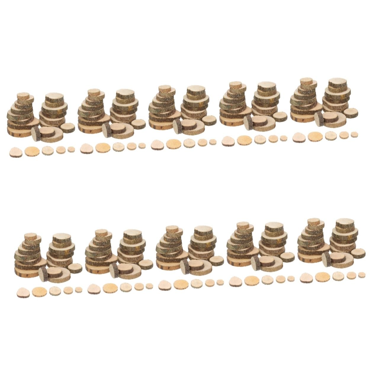 ifundom 10 Sets Naturholzscheiben Runde Holzscheiben Holzscheiben Untersetzer Für Handwerk Heimdekoration 1 5–3 Cm 100 Stück * 10