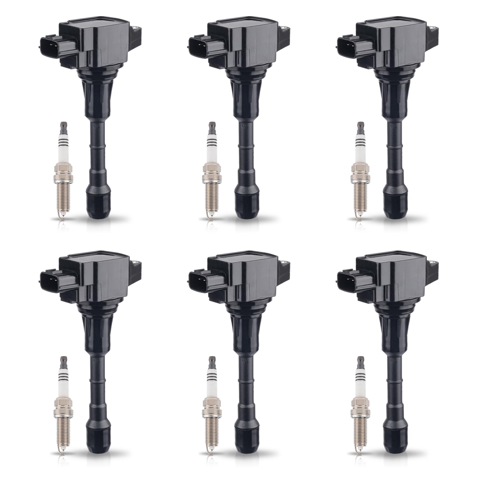 ENA Set of 6 Iridium Spark Plug and 6 Ignition Coil Pack Compatible with Nissan Infiniti Maxima Murano Pathfinder Quest Altima Q50 QX60 FX35 3.5L V6 Replacement for UF550