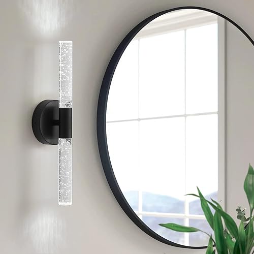 Miniatura 2 de Juego de dos apliques de pared modernos para iluminación de pared, aplique de pared negro, 8 W, 6000 K, luz LED de tocador en aluminio de cristal de