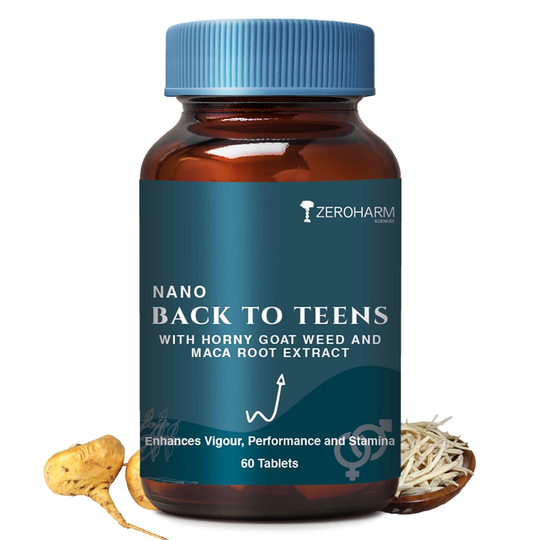 ZEROHARM BACK to TEENS - Horny Goat weed Epimedium - Maca Root extract - Safed Musli - Nano Formulated herbal Tablet (60 Tablets)-image-14