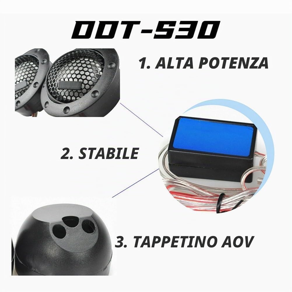 Alpine DDT-S30 Tweeter A Cupola Morbida – 360 W, 4 Ohm, 50W RMS, Montaggio Flush/angolare - 2