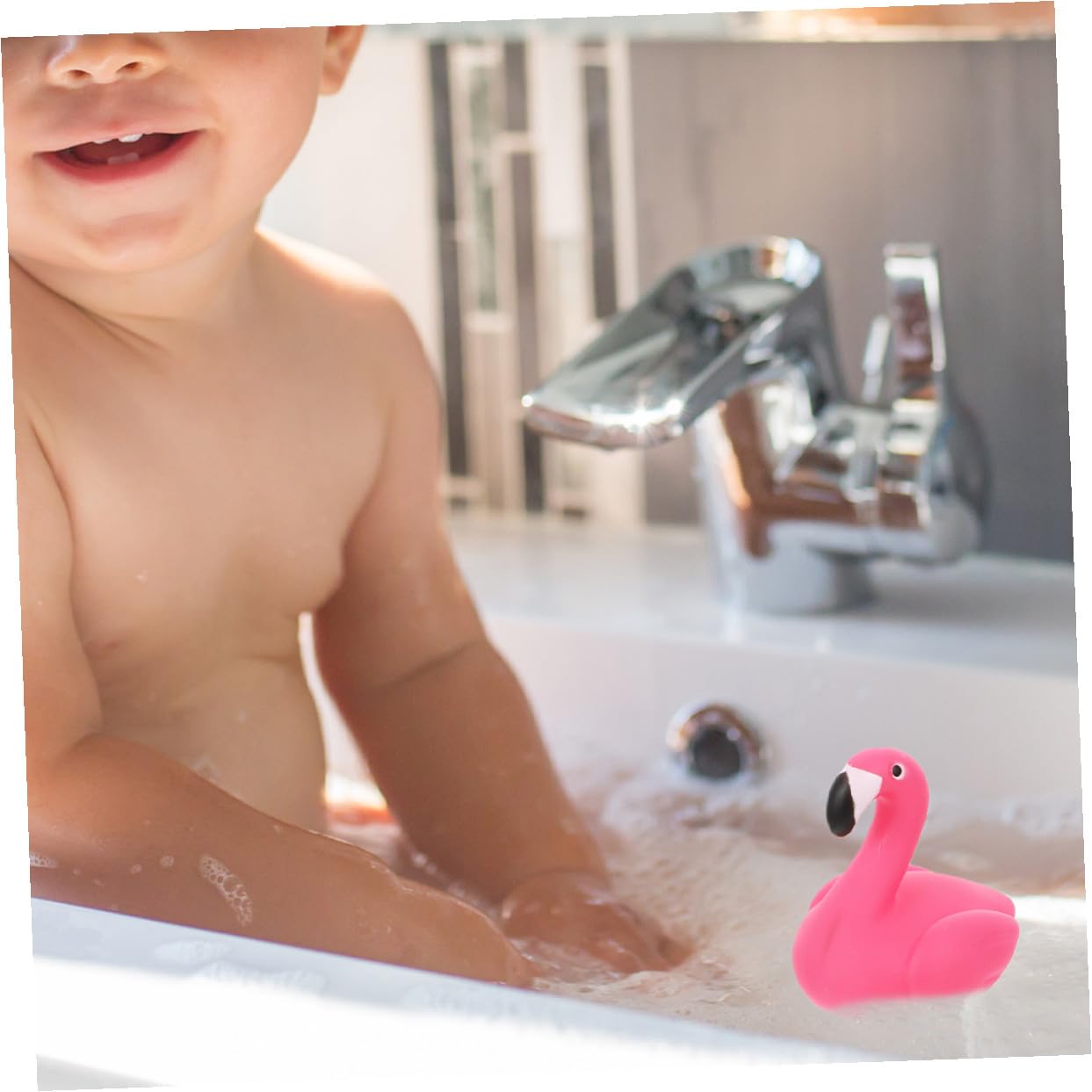 Kichvoe 2 Pezzi Termometro Galleggiante per Piscina a Forma di Fenicottero in Abs, Temperatura in Celsius e Fahrenheit, per Ambienti ed Esterni