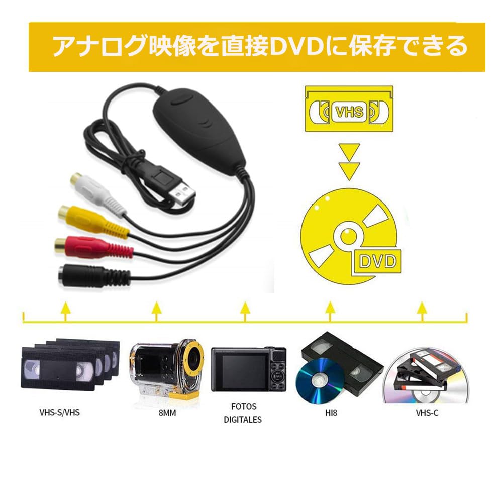 Amazon.co.jp: USB2.0ビデオキャプチャー デジタルデータ化 VHS 8mm