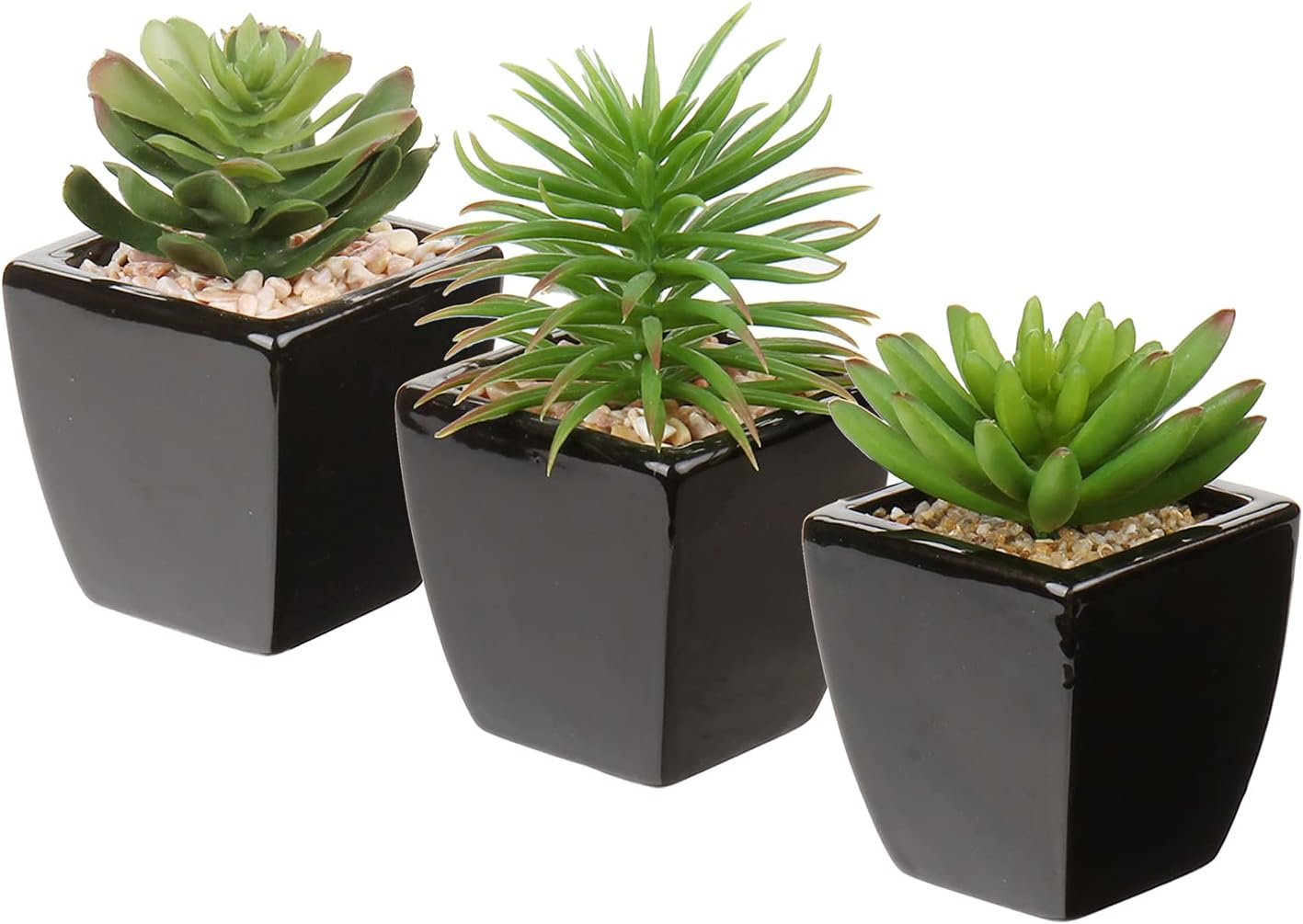 Oairse Artificial Succulent Plants Series Fake Plants Succulents in Ceramic Pot Set of 3 Faux Succulents Mini Potted Artificial Plant for Bathroom Shelf Kitchen Patio Home Office Table Decor
