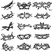 Venetian Style Black Sexy Lace Masquerade Party Masks, Set of 15