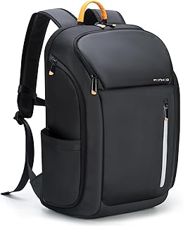 Ponhog Zaino Uomo Porta PC 17 Pollici - Zaino da Viaggio 900D Idrorepellente, Apertura 180° e Design Antifurto, Capacità 30L, Nero