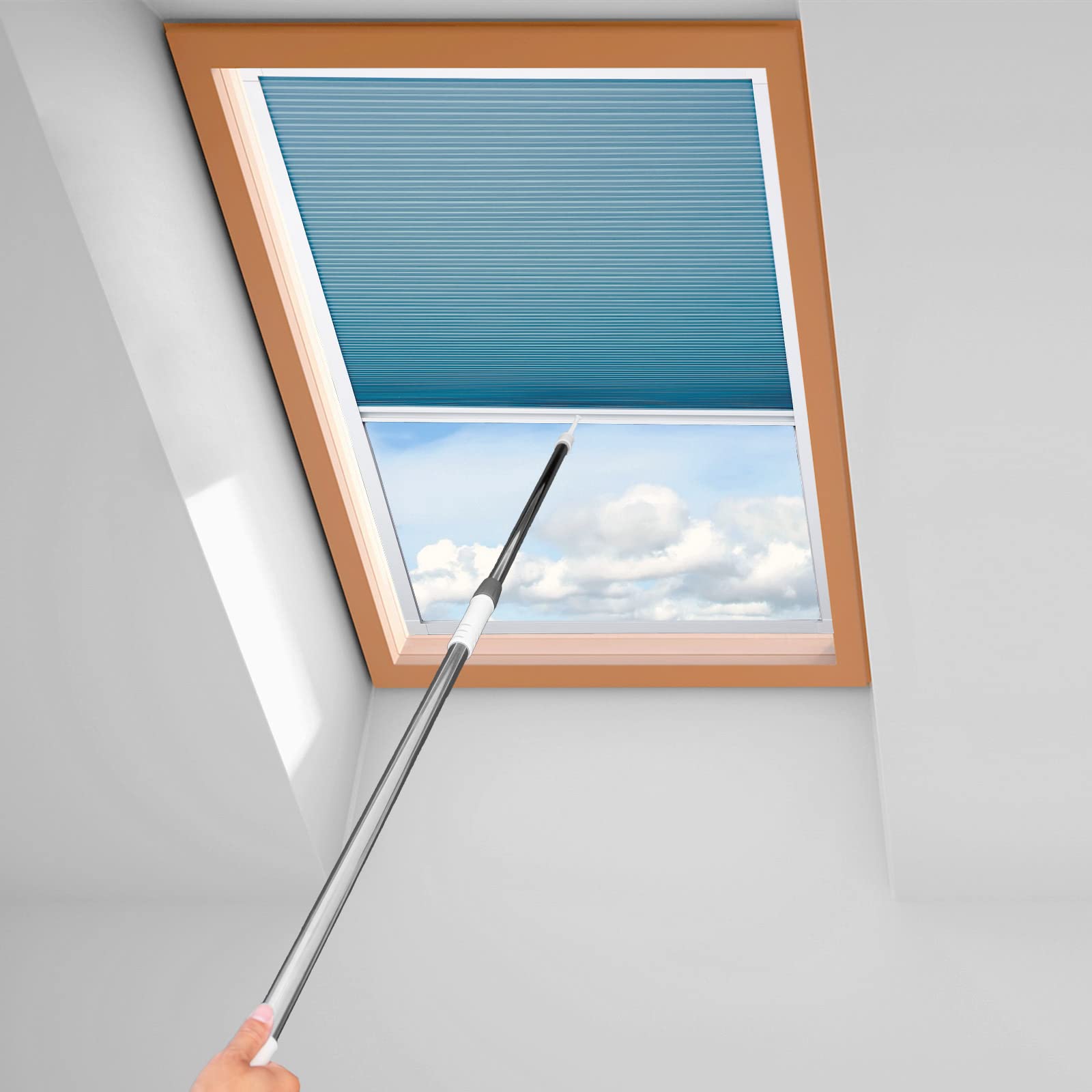 MaKefeile Skylight Shades Blinds Skylight Cover Blackout Cellular Shades Cordless Skylight Shades for Ceiling Room Darkening Honeycomb Blinds Suitable Skylight an Room Windows,Custom Size Light Green.