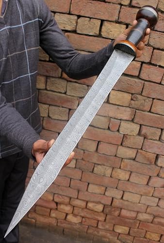 Miniatura 6 de Muñeco griego de acero de Damasco personalizado, espada, daga, espada brillante de 27 pulgadas de largo