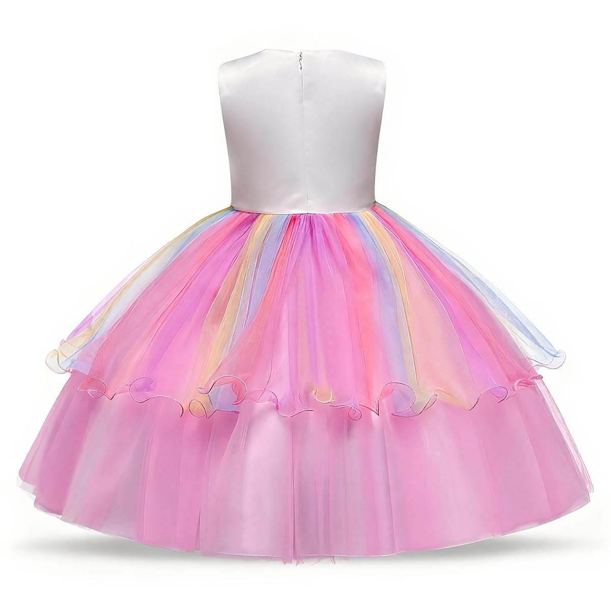 URAQT Vestito da principessa, da bambina, per cosplay, carnevale, feste, matrimoni, principessa, con collana e fascia