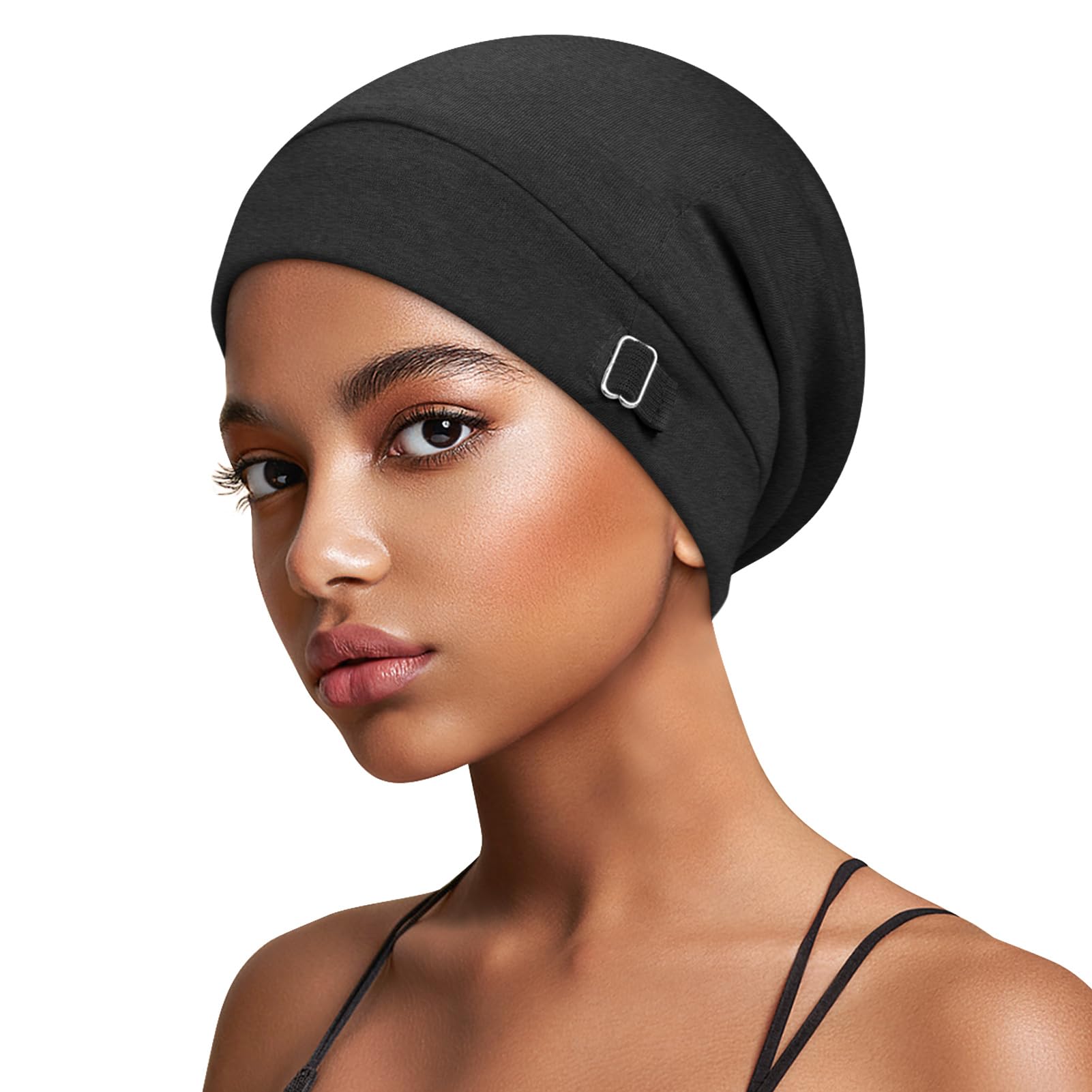 Kiiwah Satin Bonnet Schlafmütze Unisex Seide Seidenmütze Schlafhaube zum Schlafen, Slouch Satin Lined Beanie Lockenhaube Verstellbar Haube Schlafkappe für Damen und Herren