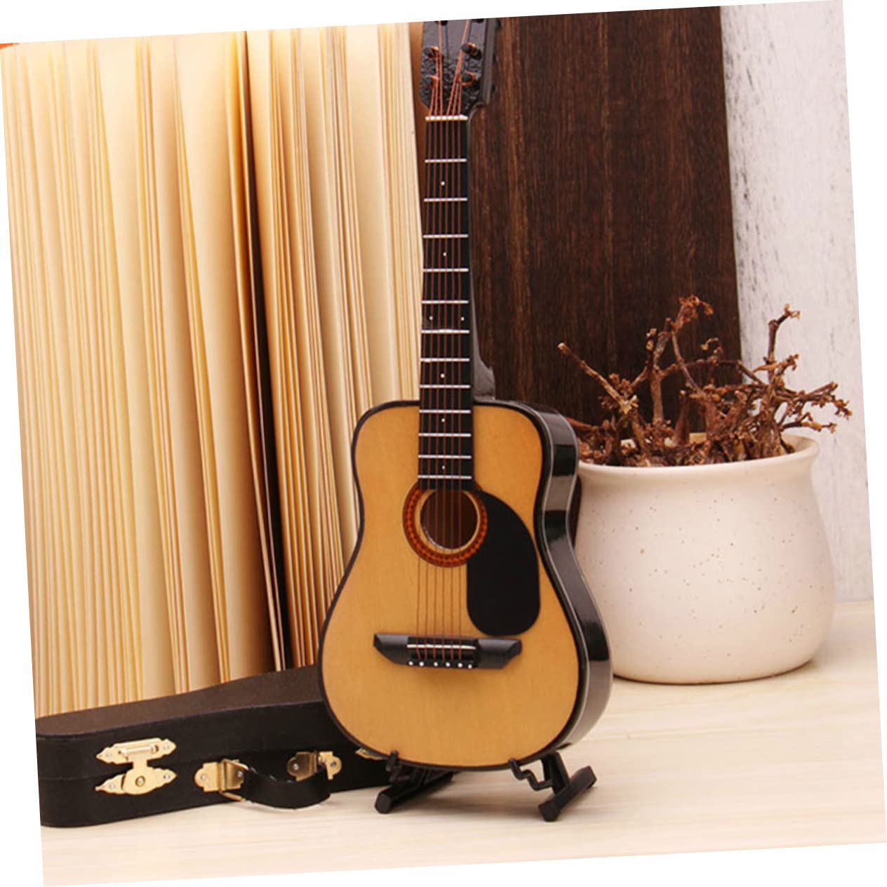 Vaguelly Mini Musical Guitar Instrument Model 1pc Mini Guitar Decoration Home Decor Birthday Present Classical Style