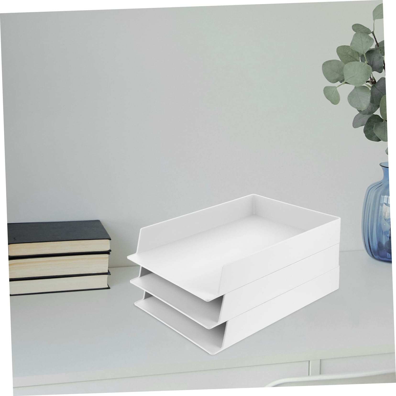 3piezas Estante para Archivador De Abs Estantería De Escritorio Organizador De Oficina Contenedor De Papelería para y Oficina