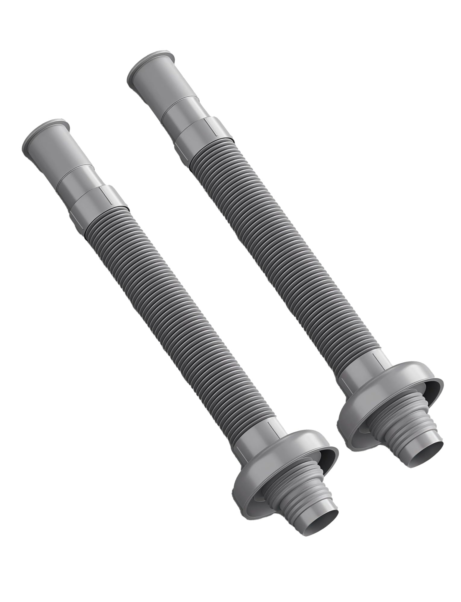 JNTFNE Flexible Sink Drain Hose Expandable Pipe, Corrugated Trap Tubing for Kitchen Bathroom, Sewer Drainage Tube Wash Basins Laundry(Gray,2pcs)