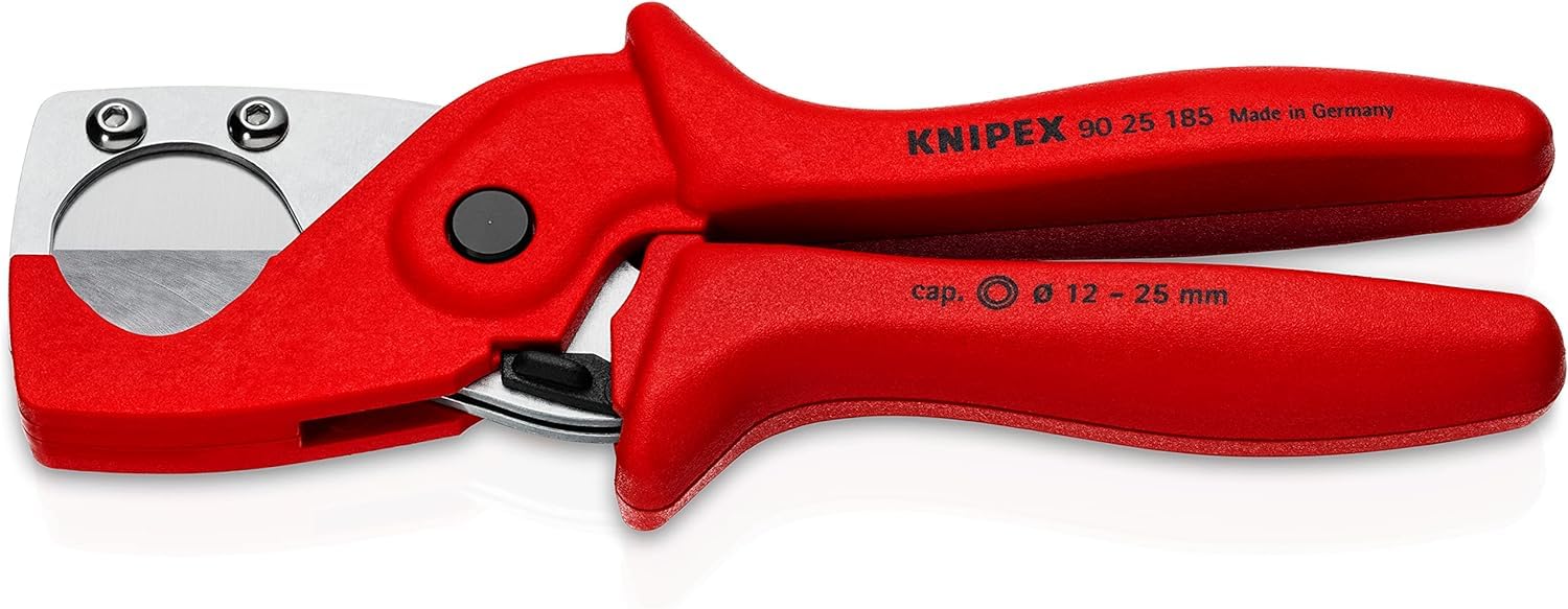 KNIPEX Cortatubos para tubos multicapa de plástico de plástico reforzado con fibra de vidrio 185 mm, 90 25 185