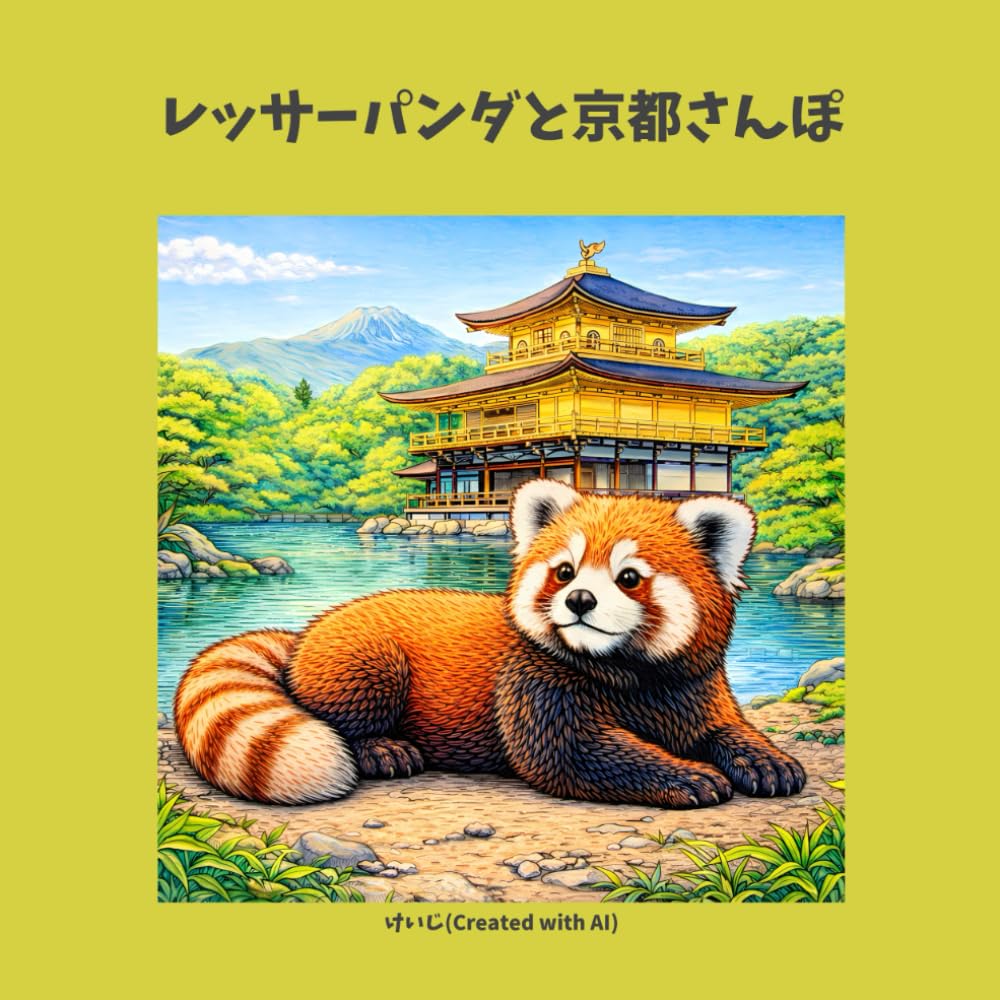 レッサーパンダと京都さんぽ: ぬりえ15枚とポエム