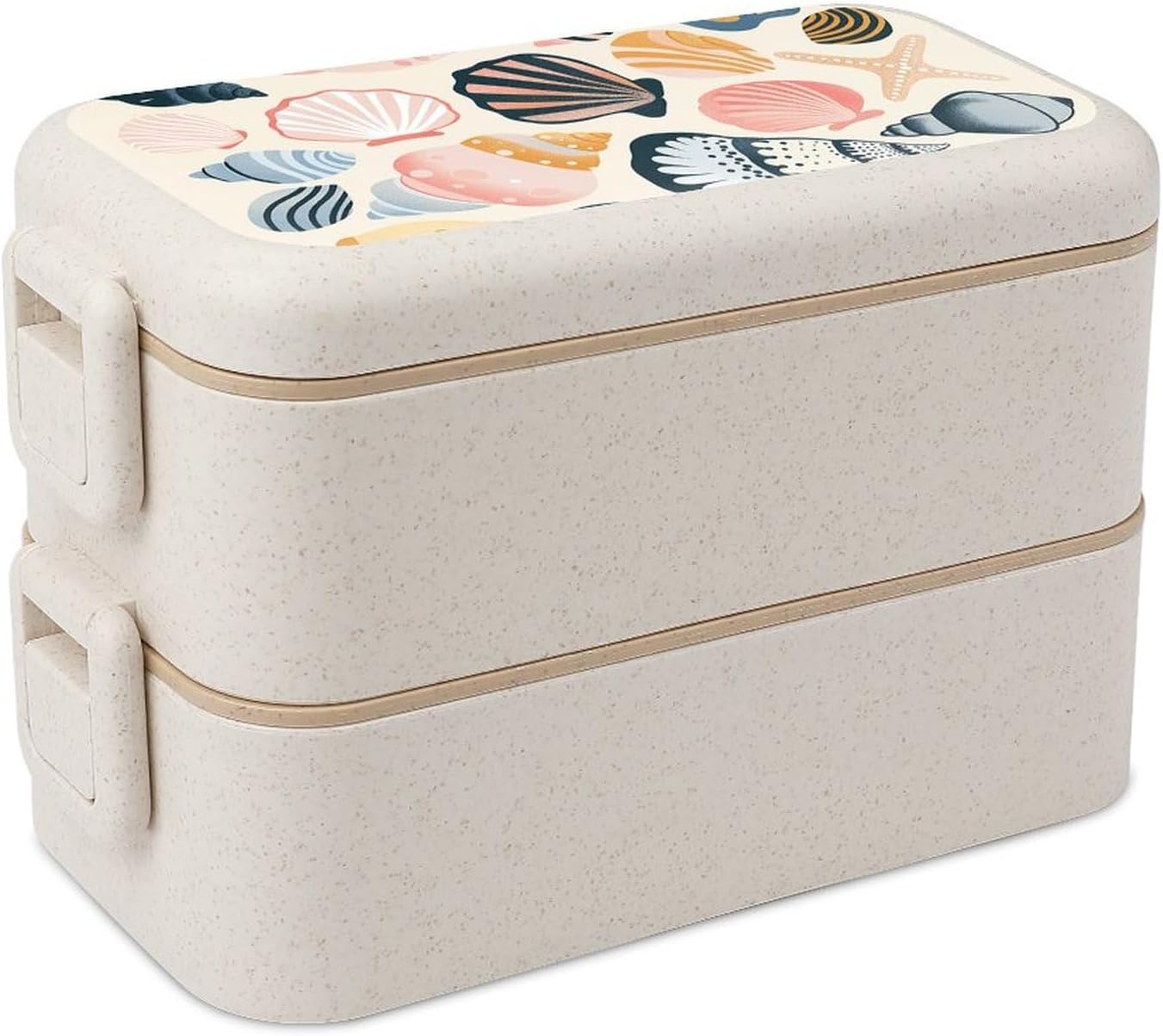 Lunch Box Bento Premium Various Shell Images Printed Bento Box Bento with Spoon And Fork with Compartment Containers Suitable for Men And Women, style