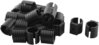 uxcell Plastic U-Shaped Chair Pipe Foot Clamp Pads Floor Glides Caps 19mm Fit Dia 20pcs Black
