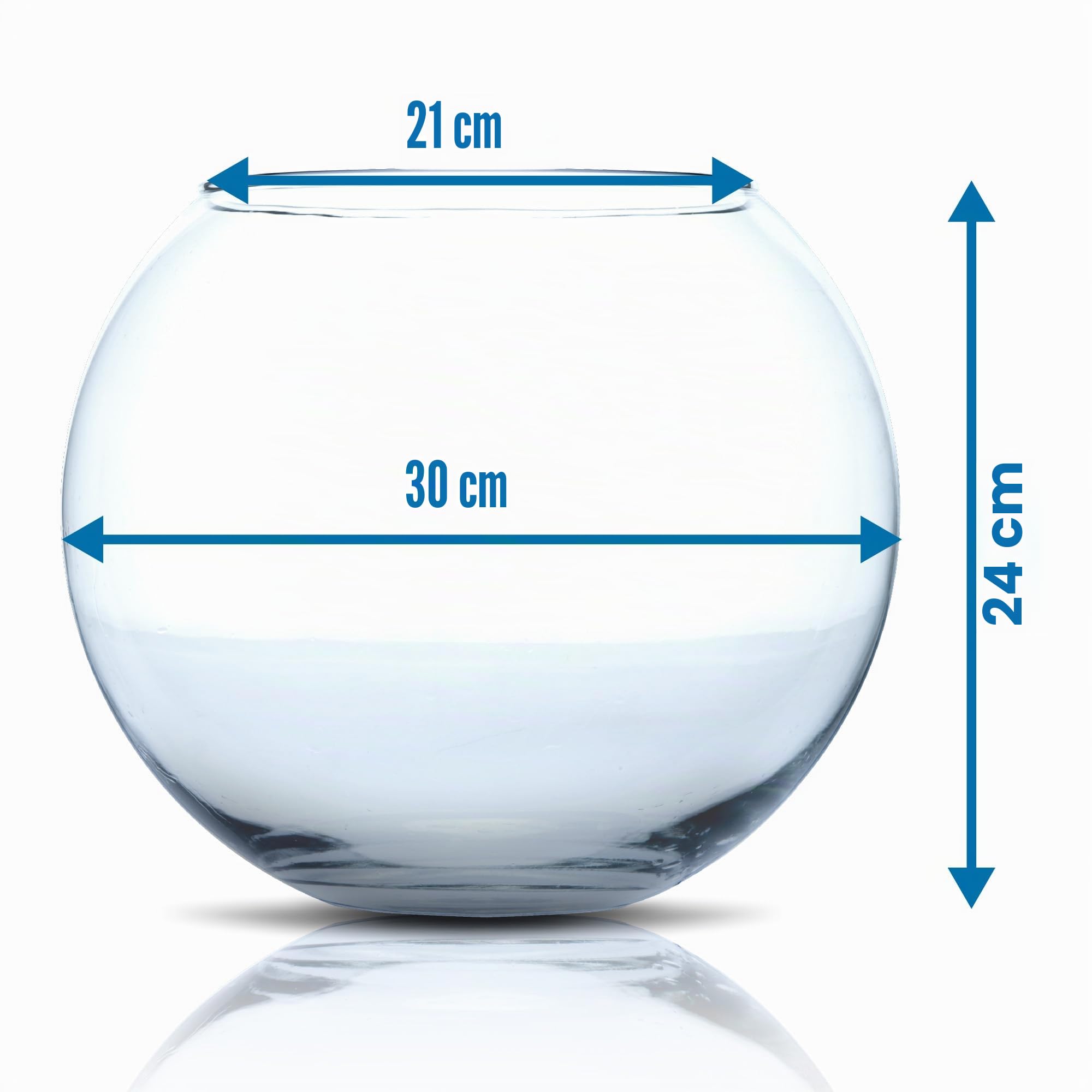 Amtra Crystal Globe - Boccia per pesci in vetro trasparente, Acquario Pesce Rosso, soffiato a mano, 30 CM