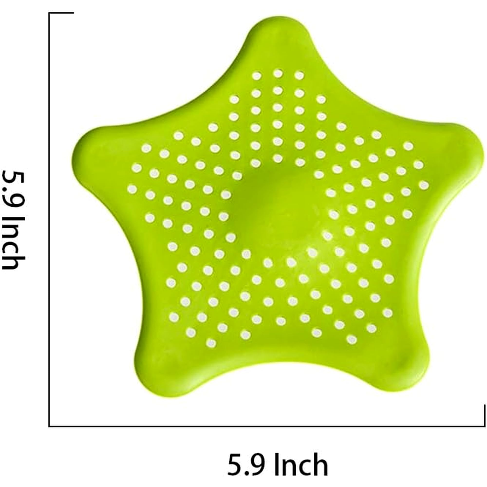 Drain Hair Catcher 3 Pack - Star Shaped Silicone Drain Cover with Strong Suction Cups - Kitchen Bathroom Shower - Prevents Clogs - 5.9 Inch (Pink, Red, White, Green, Blue, Black) - 4