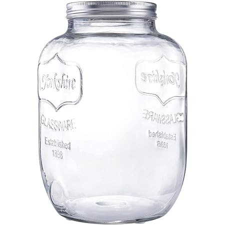 Diamond Star Glass Storage Jar Large Canning Jar Wide Mouth Candy Jars with Brushed Tin Lid (1 Gallons)