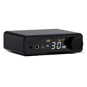 TOPPING DX1 II Gaming DAC Headphone Amplifier with 10-Band PEQ, ES9039Q2M DAC, 4.4mm Balanced & 3.5mm Output, 1000mW x2, Optical I/O, USB-C Plug-and-Play for PC/PS5/Switch Black