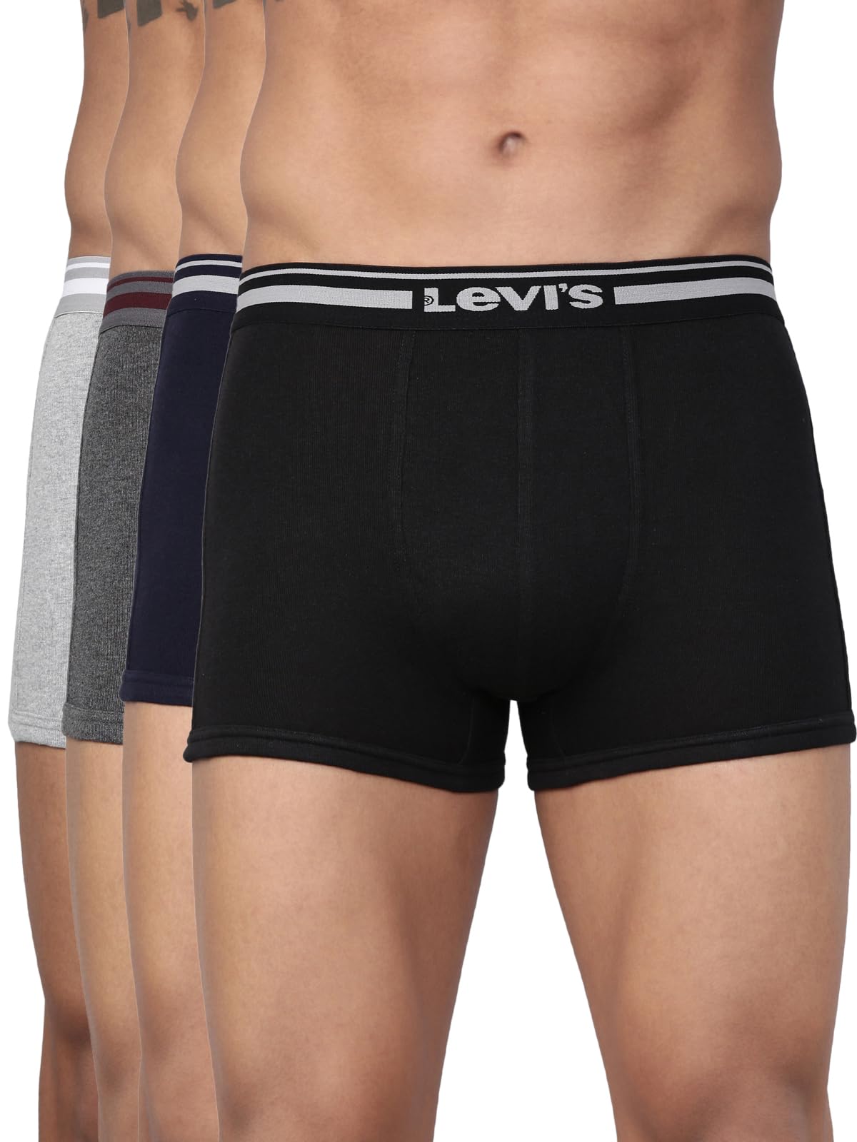 levi's 003 Men's Pure Cotton Solid Trunk - Mid Rise, Inner Elastic Waistband (Pack of 4 - Assorted)-picture-36