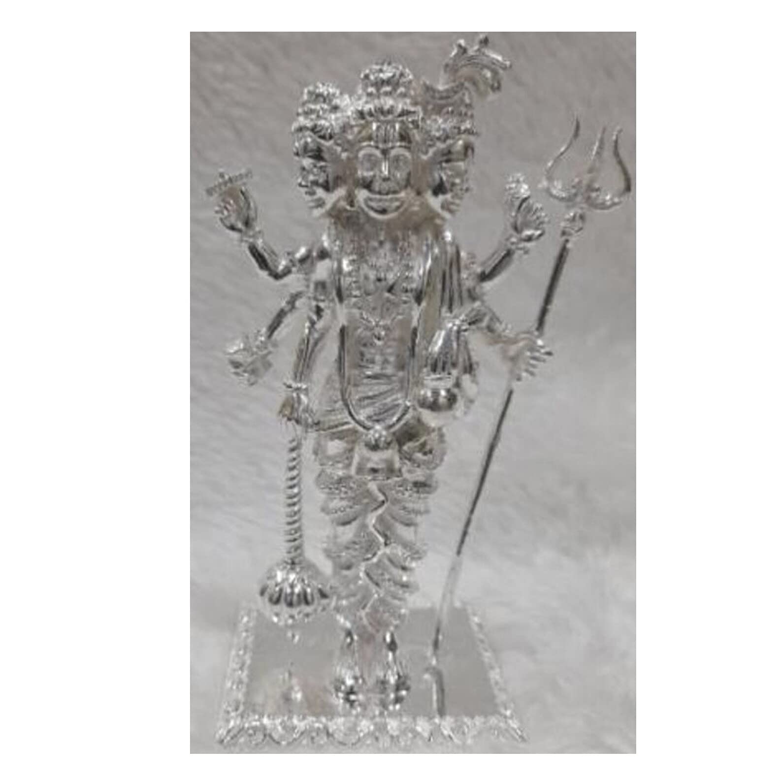 Dattatreya idol z czystego srebra 925 / posąg Dattatreya w srebrze religii hinduskiej rzeźba bożka 6 cm (80 gramów)