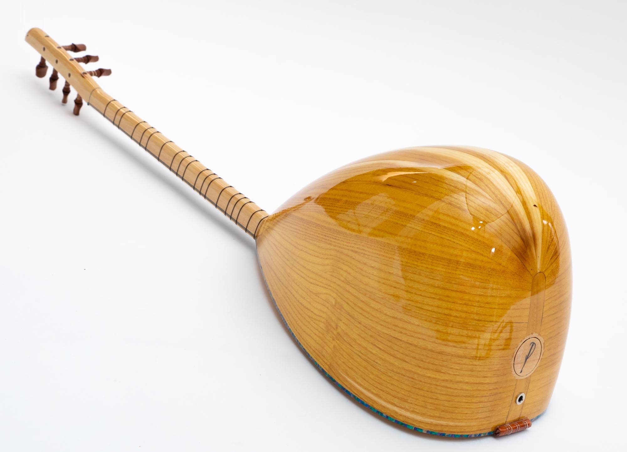 Saz Baglama court turc en bois de mûrier fait main + accessoires