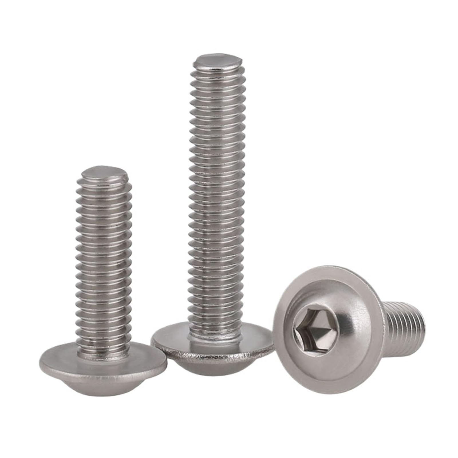 50 pz-20 pz M3 M4 M5 M6 M8 A2 In Acciaio Inox 304 Mezza Rotonda Pulsante Testa Flangia Con Rondella Interna esagono Incassato Viti A Brugola Bullone(40mm,M5 30pcs)