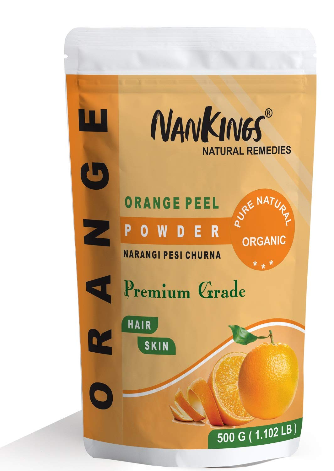 Nankings Orange Peel Powder Organic for Skin Whitening (Narangi) 500g