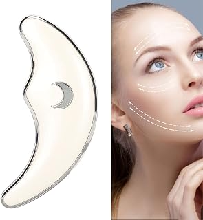 Brrnoo Gua Sha Ferramenta de massagem para raspagem, placa elétrica de raspagem de pele, dispositivo de levantamento facial, ferramenta de cuidados com a pele, vibração, luzes coloridas, desbotam, linhas finas, massageador Gua Sha
