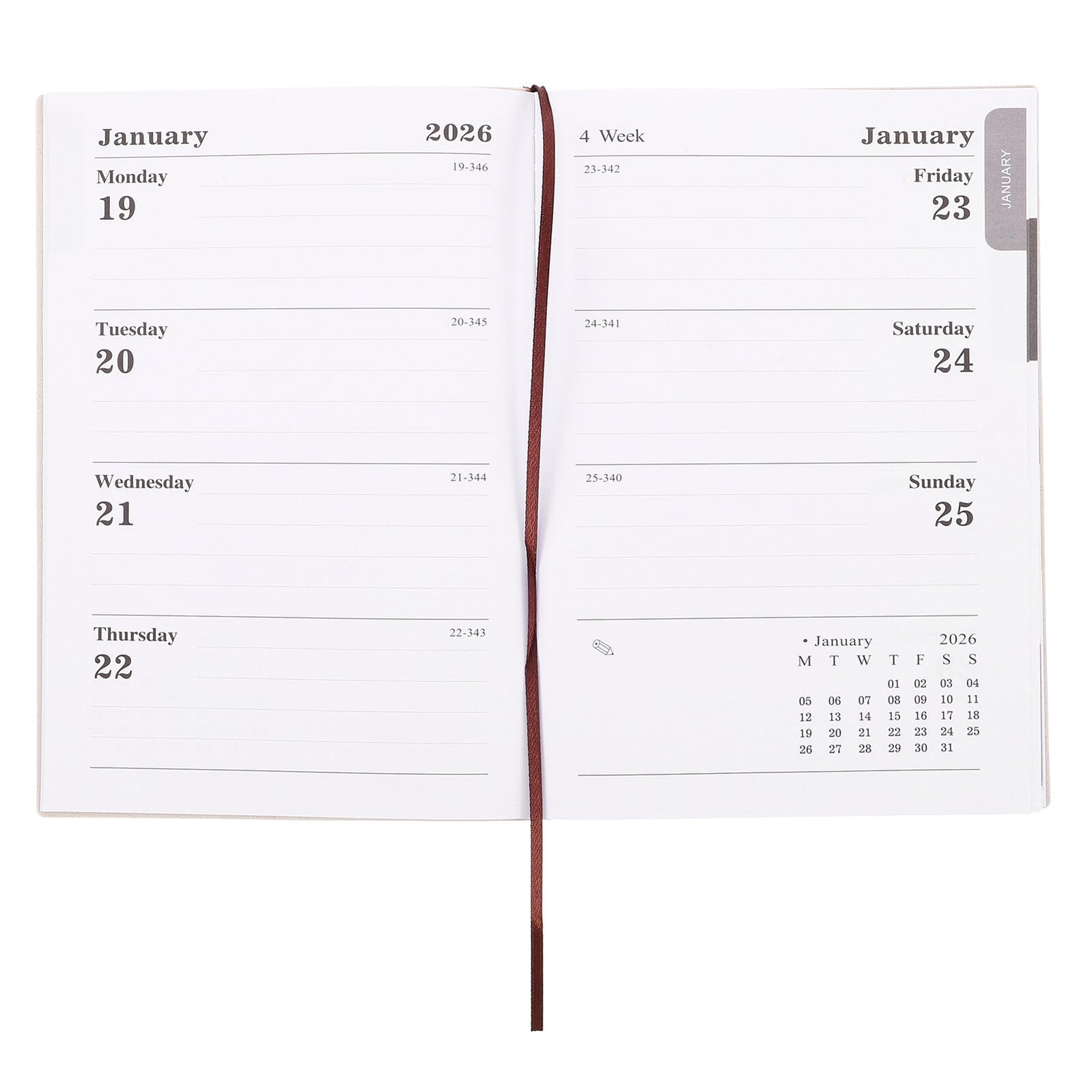 4 Piezas Planificador Semanal con Cubierta de PU Elegante Cuaderno Diario y Semanal Minimalista Portátil para Gestión de Personal y Profesional