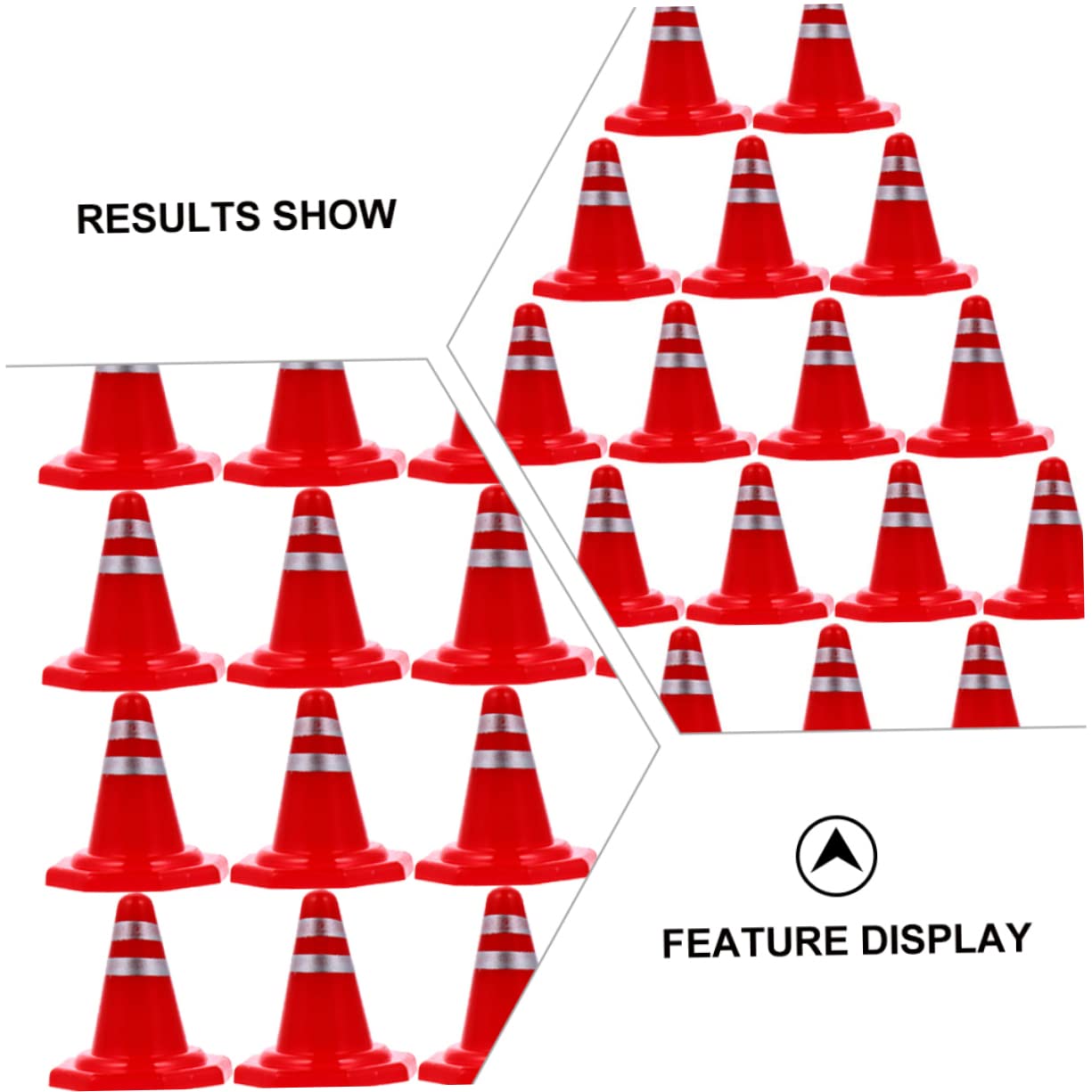 COSMEVIVI 2sets Road Cones for Boys and Girls Miniature Roadblocks Simulation Traffic Signs Quality Plastic Material 60pcs*2