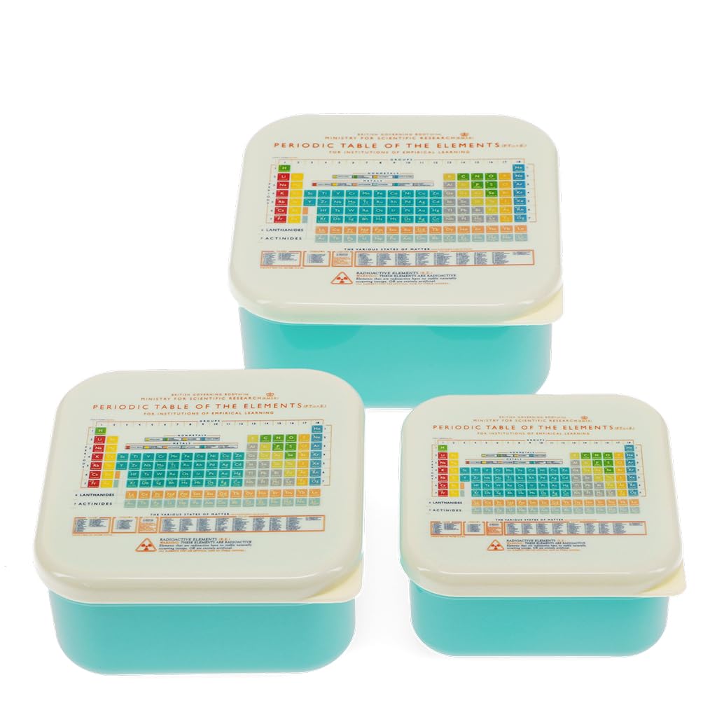 Rex London Light Gray Snack Boxes (Set Of 3) - Periodic Table