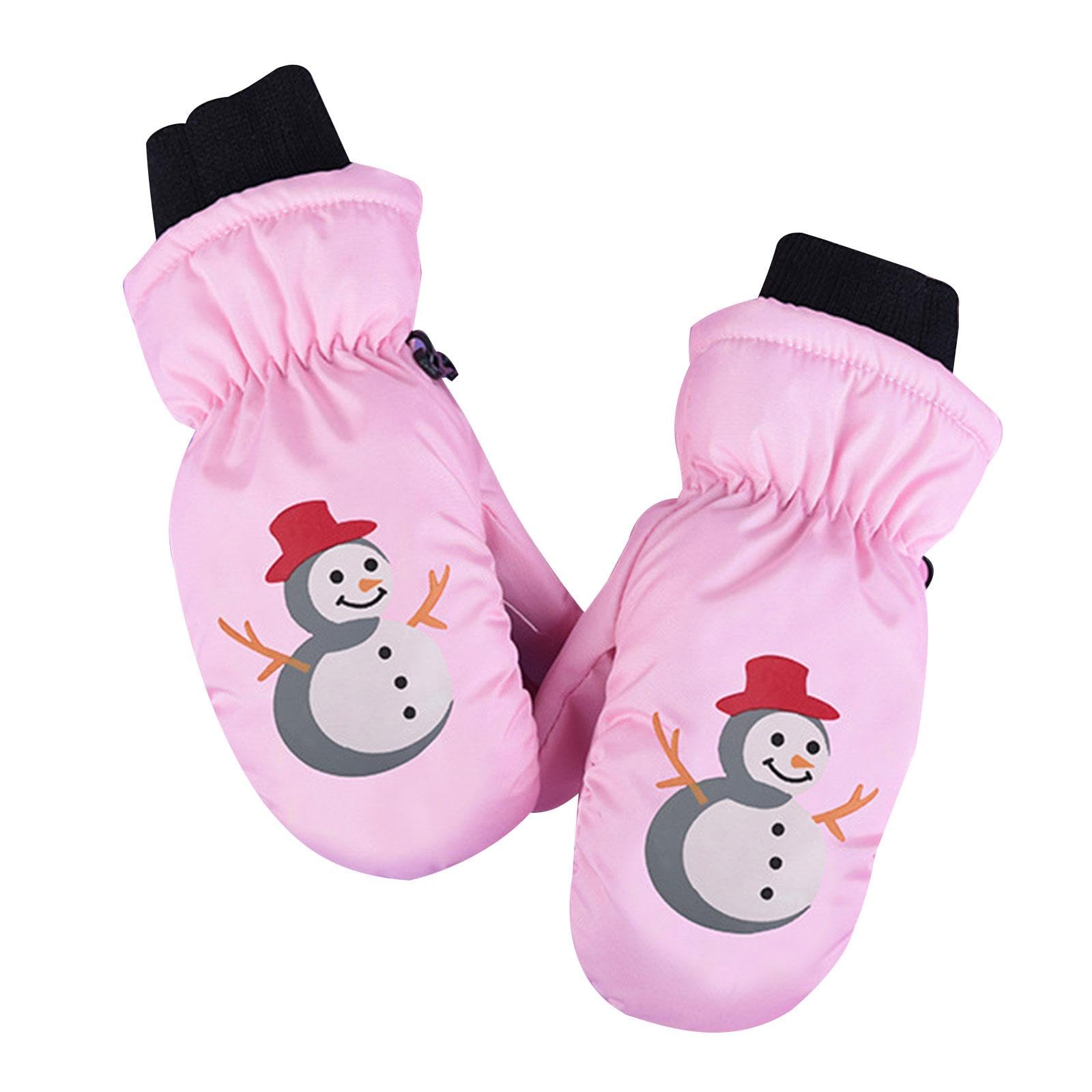 Amazon | 子供雪だるまパターンスキーグローブ子供用ミトン